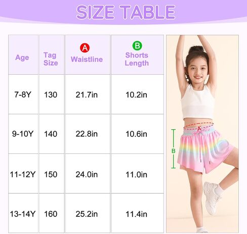 Butterfly Shorts Girls Flowy Athletic Shorts 2-in-1 Skorts for Teen Girl Skirt Clothes for Tennis Cheer Soccer in Saudi Arabia
