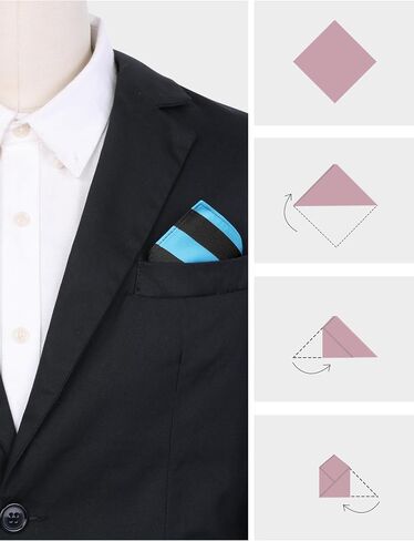 Men's Stripe Pocket Handkerchief Twill Textured Pocket Squares for Suits Formal in Saudi Arabia