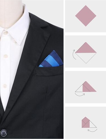 Men's Stripe Pocket Handkerchief Twill Textured Pocket Squares for Suits Formal in Saudi Arabia