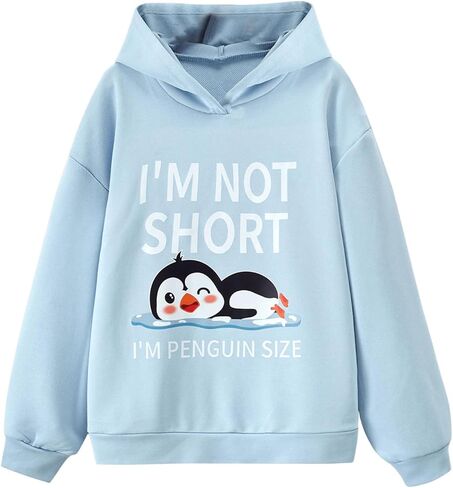 SweatyRocks Girl's Sweatshirt Hoodies Cute Letter Graphic Long Sleeve Drop Shoulder Pullover Tops in Kuwait