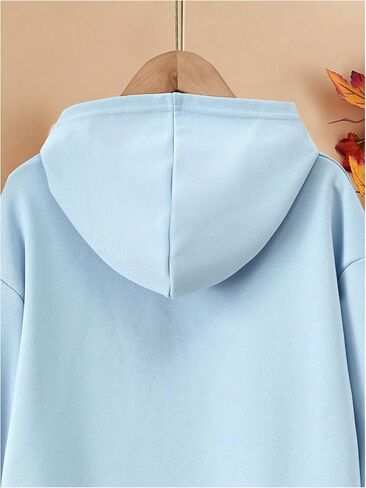 SweatyRocks Girl's Sweatshirt Hoodies Cute Letter Graphic Long Sleeve Drop Shoulder Pullover Tops in Kuwait