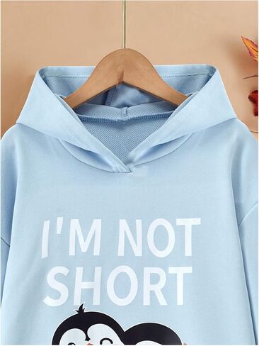 SweatyRocks Girl's Sweatshirt Hoodies Cute Letter Graphic Long Sleeve Drop Shoulder Pullover Tops in Kuwait