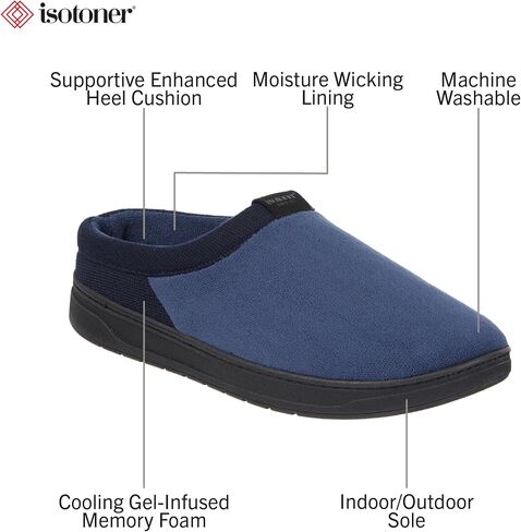isotoner Men's Microterry Jake Clog Slipper-with Gel Infused Memory Foam in Saudi Arabia