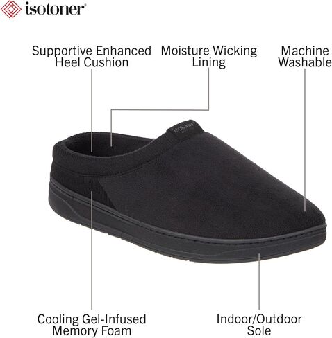 isotoner Men's Microterry Jake Clog Slipper-with Gel Infused Memory Foam in Saudi Arabia