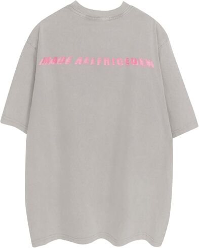 Aelfric Eden Mens Vintage Graphic Tees Y2K Irregular Butterfly Printed Tee Oversized Streetwear Casual T-Shirt in Kuwait