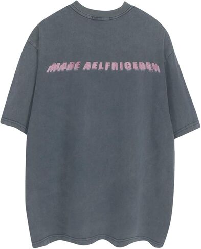 Aelfric Eden Mens Vintage Graphic Tees Y2K Irregular Butterfly Printed Tee Oversized Streetwear Casual T-Shirt in Kuwait
