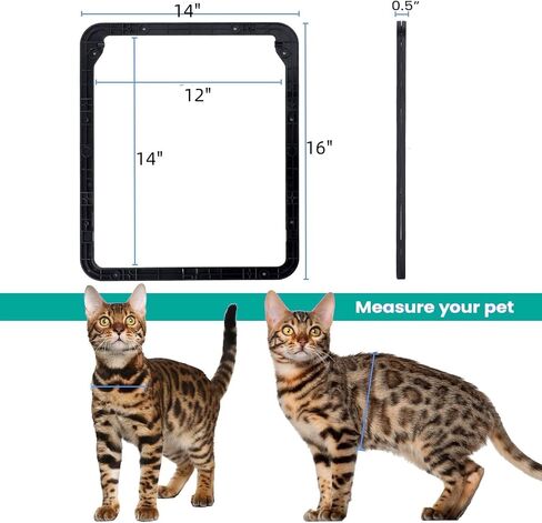 Kagoty Cat Door for Screen Door, Small Dog Screen Door, Magnetic Flap Doggy Door for Sliding Door, Lockable Cat Screen Door, 10"*8"*0.5 Inch in Saudi Arabia