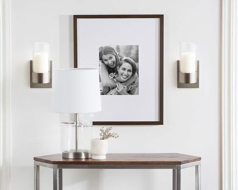 Kate and Laurel Zabler Modern Metal Wall Sconce, 5 x 6 x 10, Antique Nickel, Round Candle Holder with Removable Glass Cylinder for Flameless Candle Display in Bedroom or Bathroom in Saudi Arabia