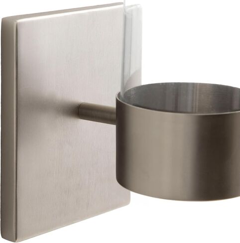 Kate and Laurel Zabler Modern Metal Wall Sconce, 5 x 6 x 10, Antique Nickel, Round Candle Holder with Removable Glass Cylinder for Flameless Candle Display in Bedroom or Bathroom in Saudi Arabia
