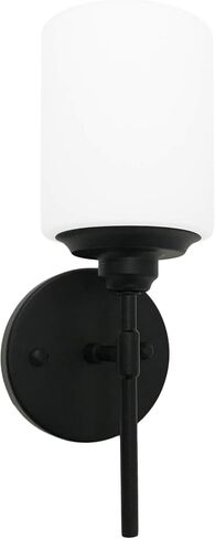 MONKFISH Modern Black Wall Sconce with Frosted Glass Shade UL Listed Bathroom Vanity Light, Bedroom Wall Lamp for Hallway, Living Room (E26 Base) in Saudi Arabia