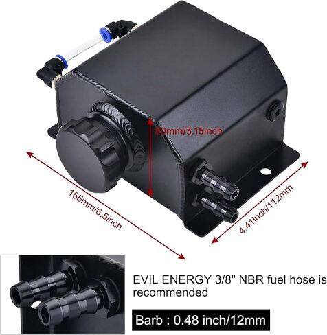 EVIL ENERGY Coolant Overflow Tank, Aluminum Coolant Reservoir Tank with Hose Kits, Reservoir Expansion Tanks Universal 1L in Kuwait
