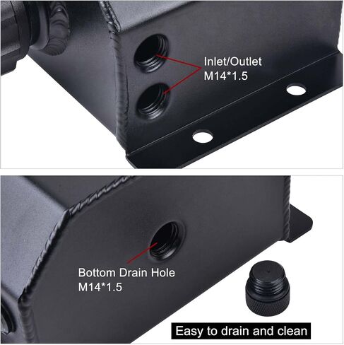 EVIL ENERGY Coolant Overflow Tank, Aluminum Coolant Reservoir Tank with Hose Kits, Reservoir Expansion Tanks Universal 1L in Kuwait
