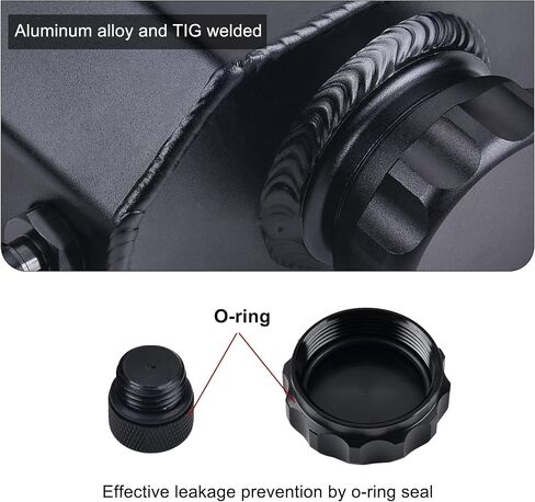 EVIL ENERGY Coolant Overflow Tank, Aluminum Coolant Reservoir Tank with Hose Kits, Reservoir Expansion Tanks Universal 1L in Kuwait