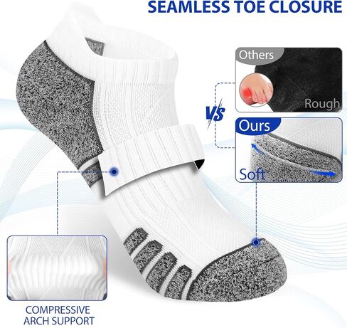 Women's Ankle Athletic Moisture Wicking Socks Running Short Thick Breathable Cushioned Low Cut Tab Sports Socks 6 Pairs in Saudi Arabia