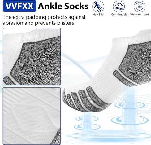 Women's Ankle Athletic Moisture Wicking Socks Running Short Thick Breathable Cushioned Low Cut Tab Sports Socks 6 Pairs in Saudi Arabia