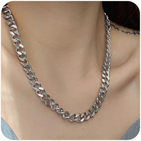 FEEL STYLE Chunky Cuban Link Chain for Men Women - Stainless Steel Gold Chain Necklace for Women Men - Dainty 18K Gold Silver Choker Thick Trendy Punk Hip Hop Cuban Chain Jewelry 8mm/12mm/16mm in Kuwait