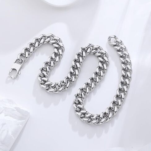 FEEL STYLE Chunky Cuban Link Chain for Men Women - Stainless Steel Gold Chain Necklace for Women Men - Dainty 18K Gold Silver Choker Thick Trendy Punk Hip Hop Cuban Chain Jewelry 8mm/12mm/16mm in Kuwait