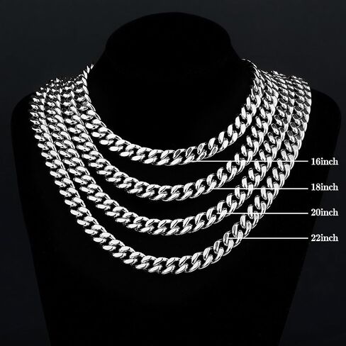 FEEL STYLE Chunky Cuban Link Chain for Men Women - Stainless Steel Gold Chain Necklace for Women Men - Dainty 18K Gold Silver Choker Thick Trendy Punk Hip Hop Cuban Chain Jewelry 8mm/12mm/16mm in Kuwait