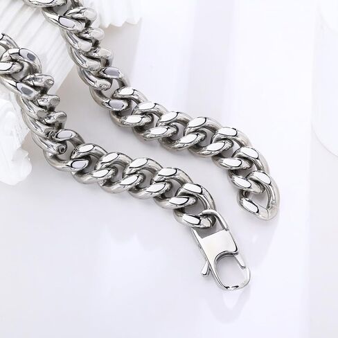 FEEL STYLE Chunky Cuban Link Chain for Men Women - Stainless Steel Gold Chain Necklace for Women Men - Dainty 18K Gold Silver Choker Thick Trendy Punk Hip Hop Cuban Chain Jewelry 8mm/12mm/16mm in Kuwait