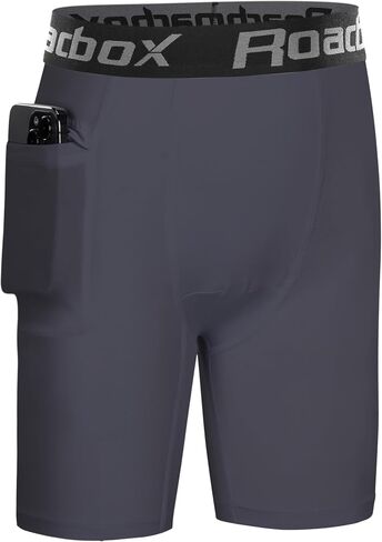 Roadbox Boys Compression Shorts with Pockets, Youth Performance Athletic Underwear Base Layer for Kids Football Running in Saudi Arabia