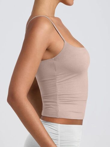 PINKMSTYLE Women's Basic Double Lined Scoop Neck Tank Tops Adjustable Cami Tank Summer Sleeveless Tops in Saudi Arabia