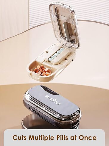 Pill Cutter Splitter for Small and Tiny Pills - Adjustable Pill Splitter with Centering Device for Cutting Multiple Pills, Precision Alignment, Easy to Use and Travel Sized, (1/2 White) in Kuwait