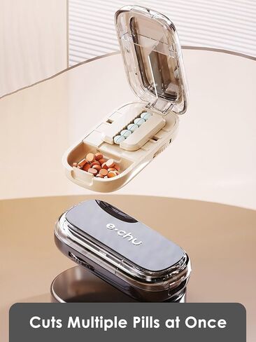 Pill Cutter Splitter for Small and Tiny Pills - Adjustable Pill Splitter with Centering Device for Cutting Multiple Pills, Precision Alignment, Easy to Use and Travel Sized, (1/2 White) in Kuwait