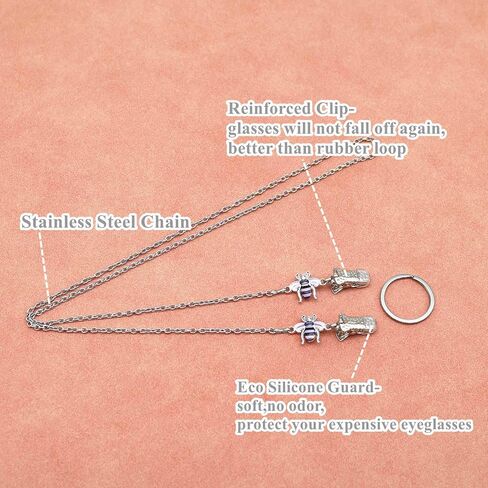 Sunglasses Chain Clip Around Neck Honeybee Eyeglasses Strap Holder Loop Glasses Necklace Lanyard in Kuwait
