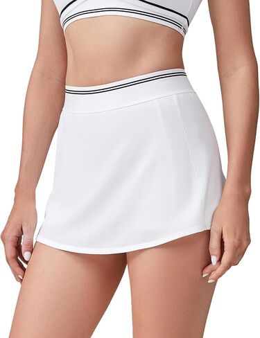 Move With You Women's Tennis Skirts with Pockets Athletic Golf Skorts with Inner Shorts Running Workout Skirts 2 in 1 in Saudi Arabia