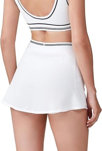 Move With You Women's Tennis Skirts with Pockets Athletic Golf Skorts with Inner Shorts Running Workout Skirts 2 in 1 in Saudi Arabia