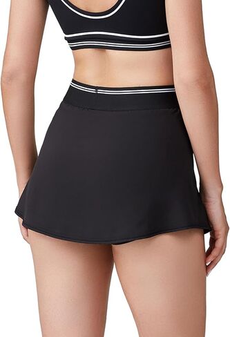 Move With You Women's Tennis Skirts with Pockets Athletic Golf Skorts with Inner Shorts Running Workout Skirts 2 in 1 in Saudi Arabia