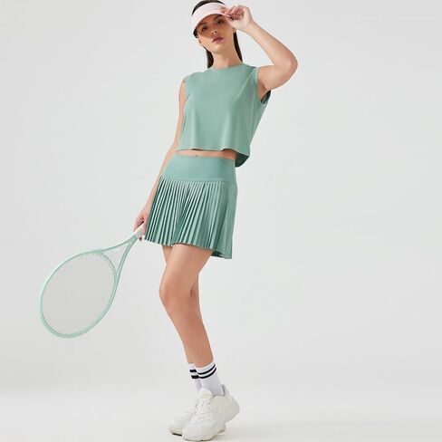 Pleated Tennis Skirts for Women High Waist Golf Skorts Workout Running Athletic Skirt with Pockets in Kuwait