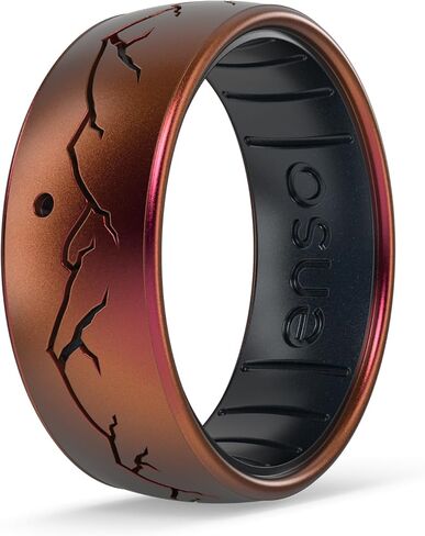 Enso Rings Etched Classic Silicone Rings - Etched Space Collection - Comfortable and Flexible Design in Saudi Arabia