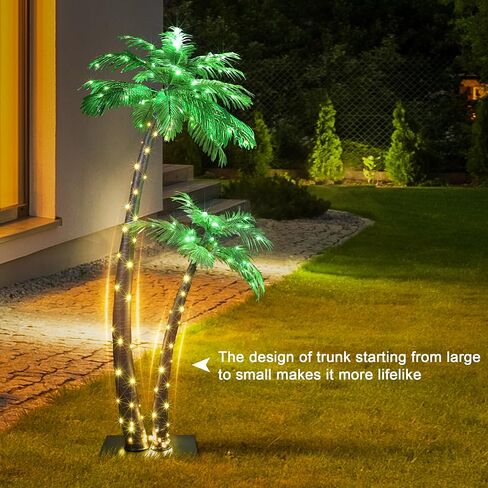 Lightshare Gorgeous Artificial Lighted Palm Tree 4FT&6FT Office Decor, 184LED for Outside Patio Home Party Garden Nativity in Kuwait