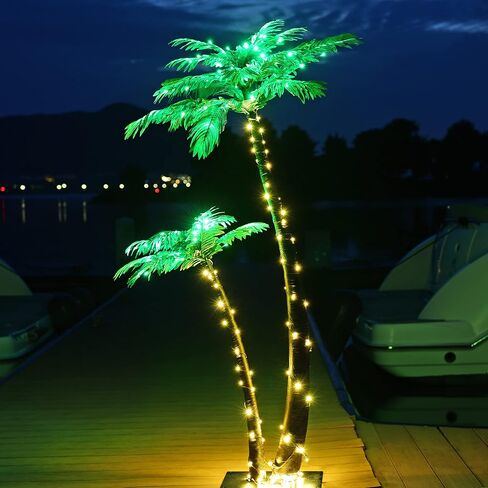 Lightshare Gorgeous Artificial Lighted Palm Tree 4FT&6FT Office Decor, 184LED for Outside Patio Home Party Garden Nativity in Kuwait