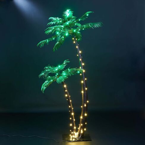 Lightshare Gorgeous Artificial Lighted Palm Tree 4FT&6FT Office Decor, 184LED for Outside Patio Home Party Garden Nativity in Kuwait