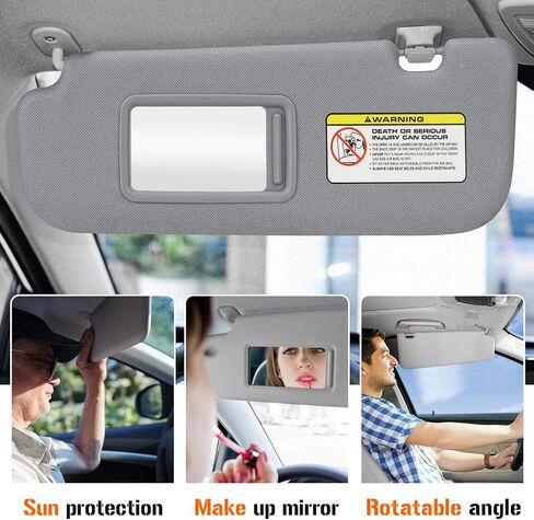 Sun Visor لعام 2011-2015 Hyundai Elantra ، جانب السائق الأيسر Gray Sunvisor Replacement 852103x000TX in Kuwait