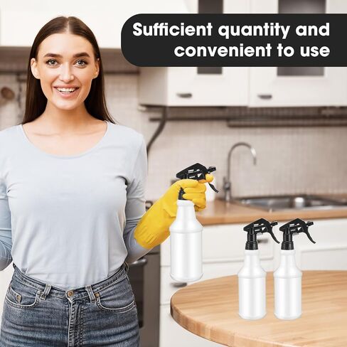 12 قطعة من زجاجات الرش البلاستيكية سعة 32 أونصة، زجاجات رش شديدة التحمل مضادة للتسرب، زجاجة مياه فارغة للحيوانات الأليفة، حلول تنظيف للحيوانات الأليفة، زراعة رذاذ الكحول مع فوهة قابلة للتعديل وملصق (أزرق، أبيض) in Kuwait