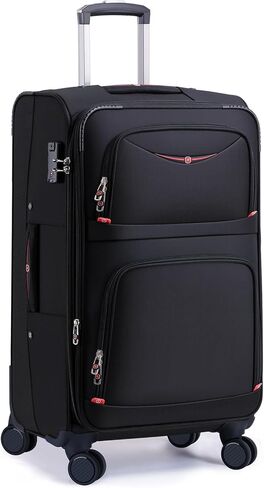 Softside Expandable Luggage with 4 Spinner Wheels, Durable Checked-Luggage Suicase (Black, 31-Inch) in Saudi Arabia