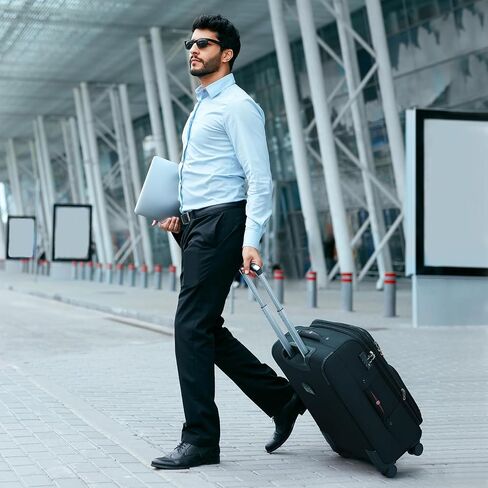 Softside Expandable Luggage with 4 Spinner Wheels, Durable Checked-Luggage Suicase (Black, 31-Inch) in Saudi Arabia