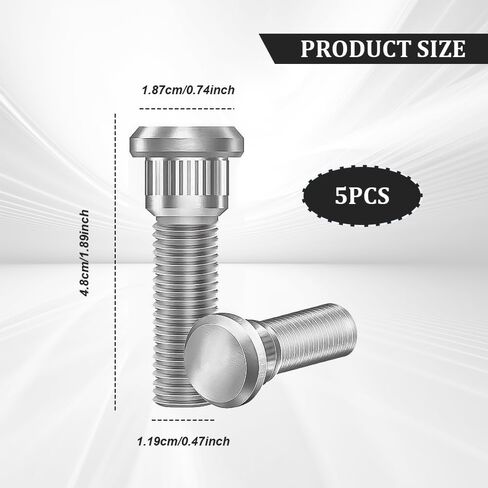 5PCS M12x1.5 Car Wheel Studs, Wheel Bolts, 90942-02049 90942-02037 Steel Tire Studs, Car Accessories Lug Bolts Secure Wheel Hubs Compatible with Toyota Prizm Nova ES300 IS250 (5PCS) in Kuwait