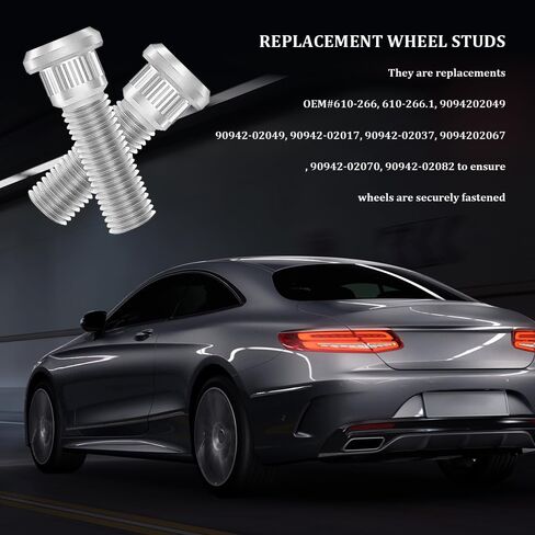 5PCS M12x1.5 Car Wheel Studs, Wheel Bolts, 90942-02049 90942-02037 Steel Tire Studs, Car Accessories Lug Bolts Secure Wheel Hubs Compatible with Toyota Prizm Nova ES300 IS250 (5PCS) in Kuwait