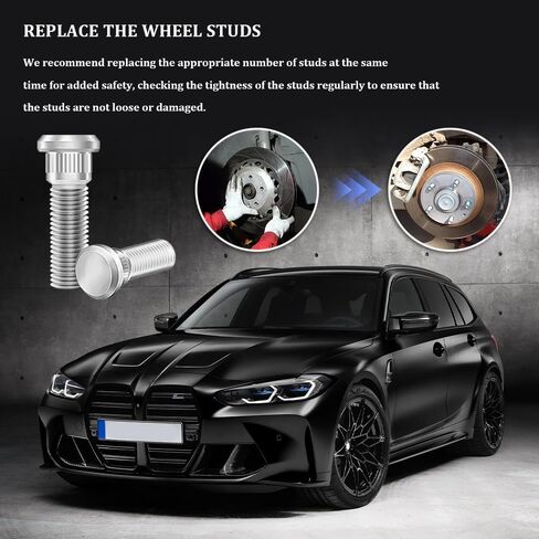 5PCS M12x1.5 Car Wheel Studs, Wheel Bolts, 90942-02049 90942-02037 Steel Tire Studs, Car Accessories Lug Bolts Secure Wheel Hubs Compatible with Toyota Prizm Nova ES300 IS250 (5PCS) in Kuwait