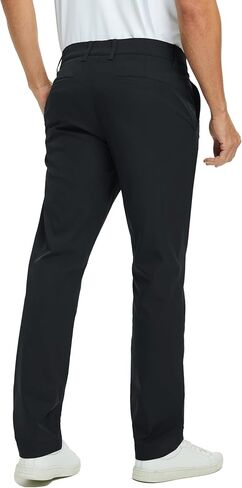 Rouen Golf Pants Men 8 Pockets Water Resistant Flat Front - 30"/32"/34" Chino Dress Pants Lightweight Stretch Casual Trousers in Kuwait