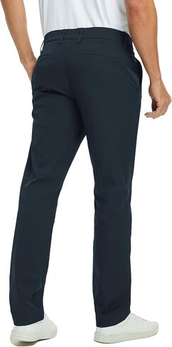 Rouen Golf Pants Men 8 Pockets Water Resistant Flat Front - 30"/32"/34" Chino Dress Pants Lightweight Stretch Casual Trousers in Kuwait