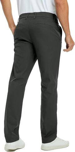 Rouen Golf Pants Men 8 Pockets Water Resistant Flat Front - 30"/32"/34" Chino Dress Pants Lightweight Stretch Casual Trousers in Kuwait