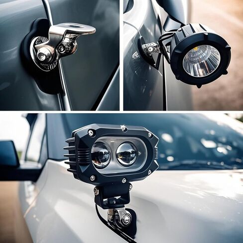 LED Light Bar Mounting Brackets for Engine Hood, 2pcs Universal Hood Mounts, Hood Clamp Lights Mounts with Anti-Scratch Rubber, No-Drill Installation (Black) in Saudi Arabia