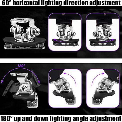LED Light Bar Mounting Brackets for Engine Hood, 2pcs Universal Hood Mounts, Hood Clamp Lights Mounts with Anti-Scratch Rubber, No-Drill Installation (Black) in Saudi Arabia