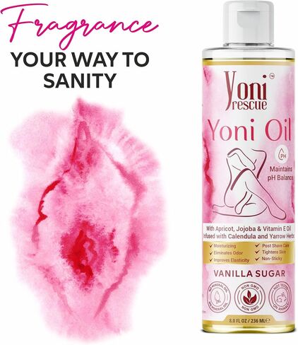 Daily Moisturizing All Natural Feminine care Yoni Oil for Women with Apricot, Jojoba, & Vitamin E | pH Balance | Eliminates Odor | Feminine intimate Hydration & Comfort | 8 oz | Vanilla Sugar Scented in Saudi Arabia