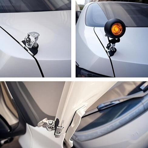 LED Light Bar Mounting Brackets for Engine Hood, 2pcs Universal Hood Mounts, Hood Clamp Lights Mounts with Anti-Scratch Rubber, No-Drill Installation (Black) in Saudi Arabia